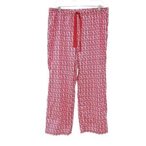 Vineyard Vines Pants Womens Medium Pink Red Seahorse Santa Print Lounge Pajama